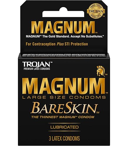 Amazon.com: Trojan Magnum Ribbed Condoms, Unscented, 3 Count : Health &  Household