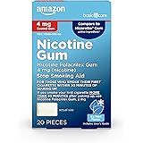 Amazon Basic Care Nicotine Polacrilex Coated Gum 4 mg (Nicotine), Ice Mint Flavor, Stop Smoking Aid; Quit Smoking with Nicoti