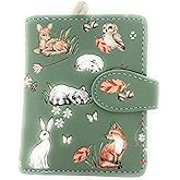 Shag Wear Woodland Forest Friends Charming Small Animal Wallet for Women and Teen Girls Vegan Faux Leather Mint Green 4.5"