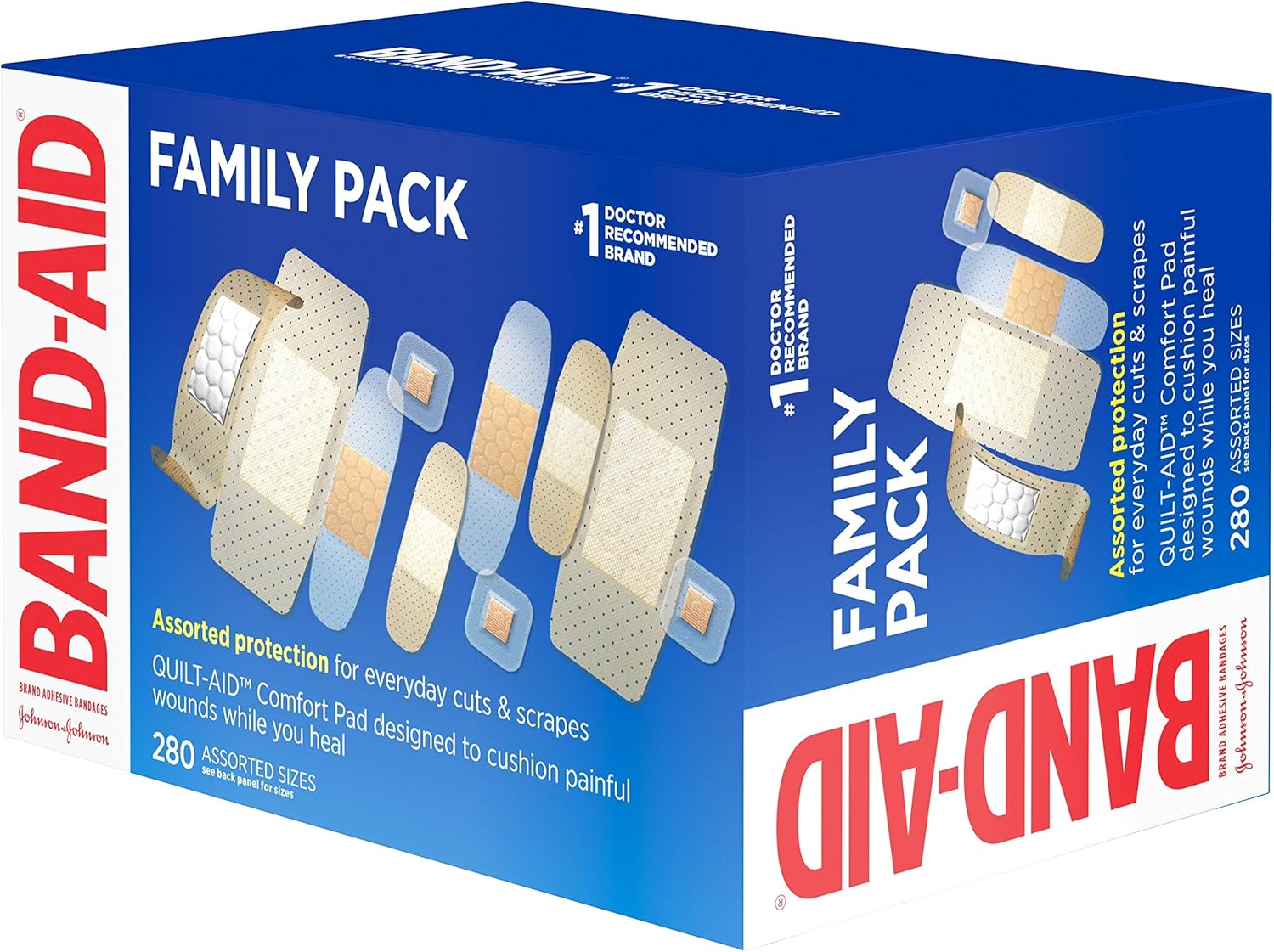 Band-Aid Brand Adhesive Bandage Family Variety Pack, Sheer and Clear Bandages, Assorted Sizes, 280 ct: Health & Personal Care