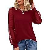 YUCOLEN Business Casual Tops for Women Trendy Ladies Dressy Blouses with Long Chiffon Sleeves Cute Shirts Holiday Outfit 2026