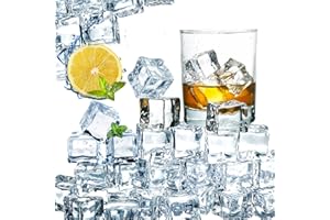 Hacaroa 150 Pack Clear Fake Ice Cubes, 0.7" (18mm) Acrylic Decorative Ice Rocks Square Artificial Crystals Vase Rocks for Hom