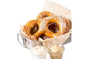 B.N.D TOP Soft Pretzels Shelf Stable Non Frozen Individual Packed in Vacum Bags plus Pretzel Salt Philadelphia Bakery Authentic Bavarian White Bread KOSHER OU D Made in the USA