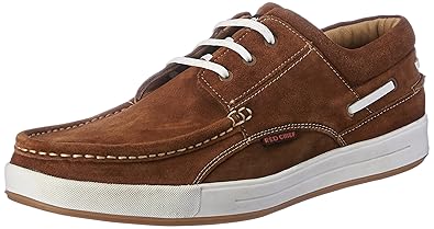 Rust Leather Boat Shoes - 8 UK/India 