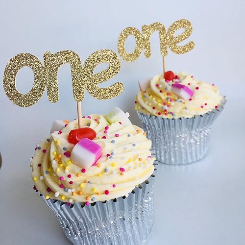 One Cupcake Topper 12 Pieces First Birthday One Concept Birthday