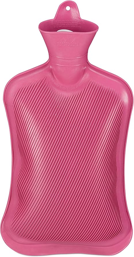 Amazon Com Relaxdays Hot Water Bottle Without Cover Durable Safe Hot Water Bottle 2l Bed Bottle Odourless Natural Rubber Pink 1 Piece Home Kitchen