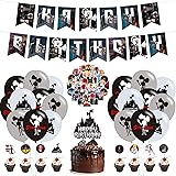 101 Pcs Sirens Double Heads Birthday Party Supplies, Scary Double Head Halloween Party Decorations for Kids Adults with Happy