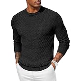 COOFANDY Men Dress Crewneck Sweater Pullover Knit Long Sleeve Casual Slim Fit Sweater