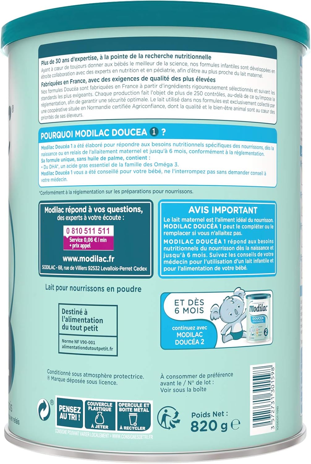 Laboratoire Modilac Lait Infantile En Poudre Doucea 1er Age 0 6 Mois 0g Lot De 3 Amazon Fr Epicerie