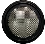 DR.COMPONENT 1.5" Sanitary Tri-Clamp Gaskets 2pk Black FKM Viton #20 Screen Mesh