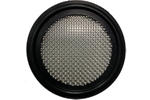 DR.COMPONENT 1.5" Sanitary Tri-Clamp Gaskets (Pack of 2), Bonded Type Screen (#20 Mesh/ 841 μm) Gaskets, Black FKM (Viton)