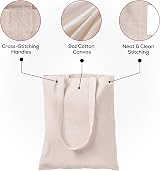 CENTRIX Natural Cotton Reusable Grocery Bag 15 x 16 5.5 oz Tote view 5
