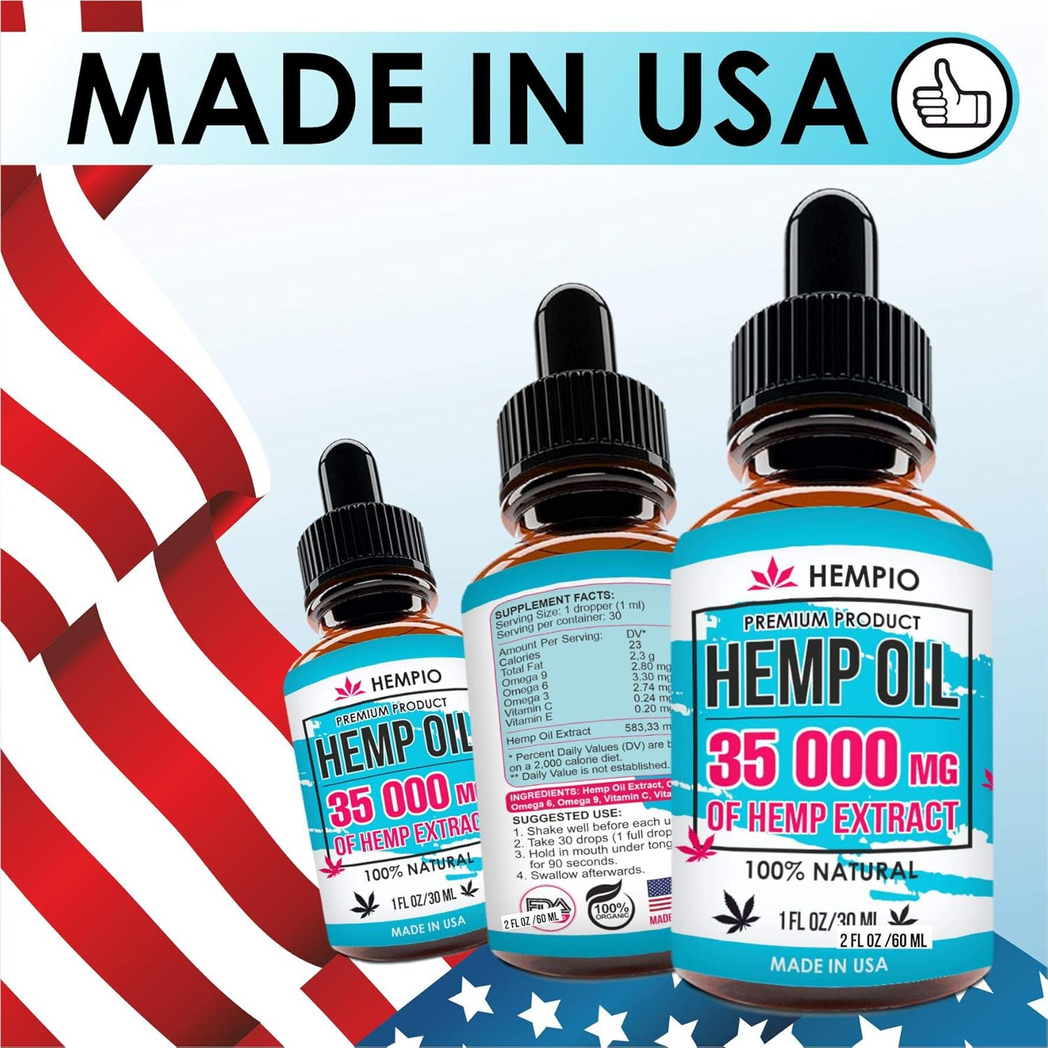 35000MG Hemp Oil for Pain Relief Anxiety Sleep Anti Inflammatory