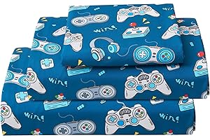 Softan Kids Bed Sheet Set, 3-Piece Twin Sheets Set, Microfiber Fitted Sheet with 15 Inches Deep Pocket and Corner Straps, Bre