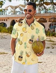 COOFANDY Mens Hawaiian Shirts Short Sleeve Button