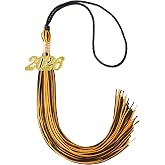 GRADFTY Black and Gold Graduation Tassel 2026 for Grad Cap and Graduation Ceremony Accessory Decoration