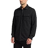 Robert Graham Men's Wayne Long Sleeve Waffle Knit Button Down Overshirt, Black, XLarge
