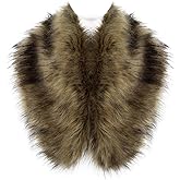 HAOAN Faux Fur Furry Shawl Fluffy Winter Warmer Sleeveless for Halloween Party Costume Accessory