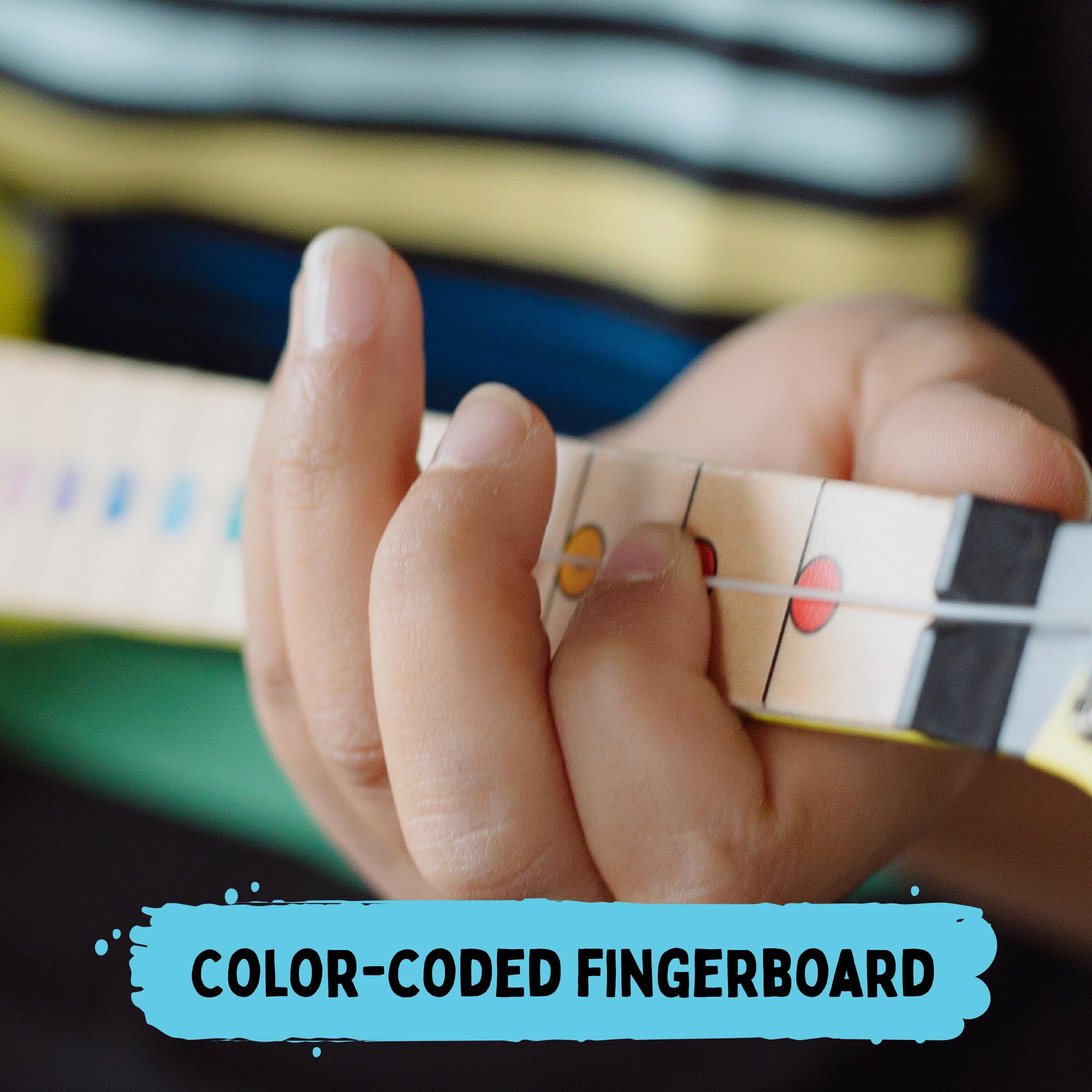TinkerTar - Moon Guitar - The Easiest Way to Start and Learn Guitar - Premium Wood Construction - 1 Stringed Toy Instrument for Kids – Perfect Intro to Music for Ages 3 and up - from Buffalo Games