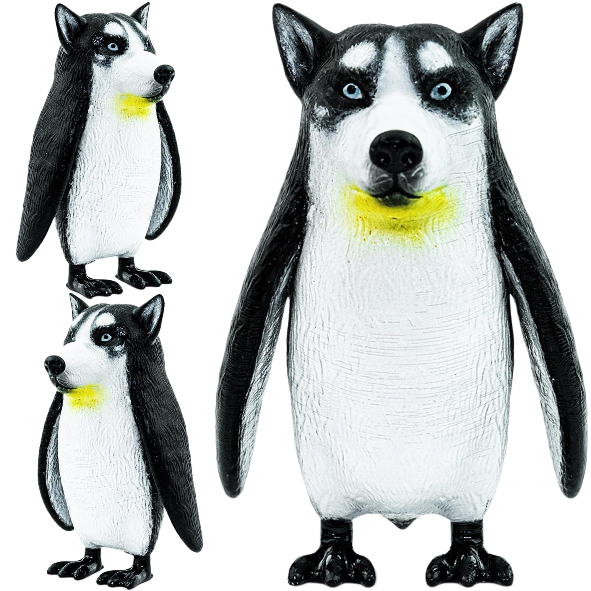 Randimals P-Dawg Hybrid Animal Figurine - Penguin & Husky Toy - Unique Safari & Farm Animal Mix - Unisex Kids & Kidults