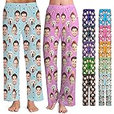 Custom Face Pajama PJ Pants for Men Women Personalized Printed Trousers Bottoms for Christmas Gifts