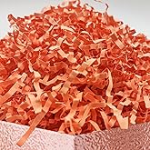 DOTUHAO Crinkle Cut Paper Shred, Orange Color Crinkle Paper, Gift Basket Filler, Raffia Grass for Gift Wrapping, Basket Filling (Orange, 4 oz)