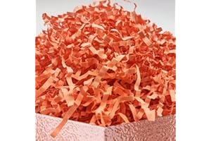 DOTUHAO Crinkle Cut Paper Shred, Orange Color Crinkle Paper, Gift Basket & Box Filler for Wrapping, Basket Filling with Christmas, Halloween, Wedding, Birthday (Orange, 2 oz)