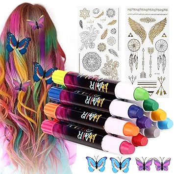 Amazon Com Bearbro Hair Chalk 10 Color Temporary Hair Chalk Pens