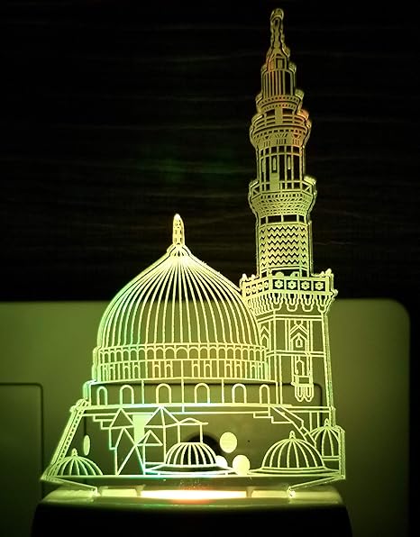 Ajanta Plastic Kaaba Minar 3D Night Lamp,Standard,Multi-coloured