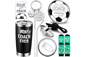 Nitial 6 Pcs Coach Gifts Include 1 Best Coach Ever Tumbler 20 oz 1 Whistle with Lanyard 1 Acrylic Decorative Sign 1 Pair Socks 1 Keychain 1 Card for Coach Gift Ideas Appreciation Gift