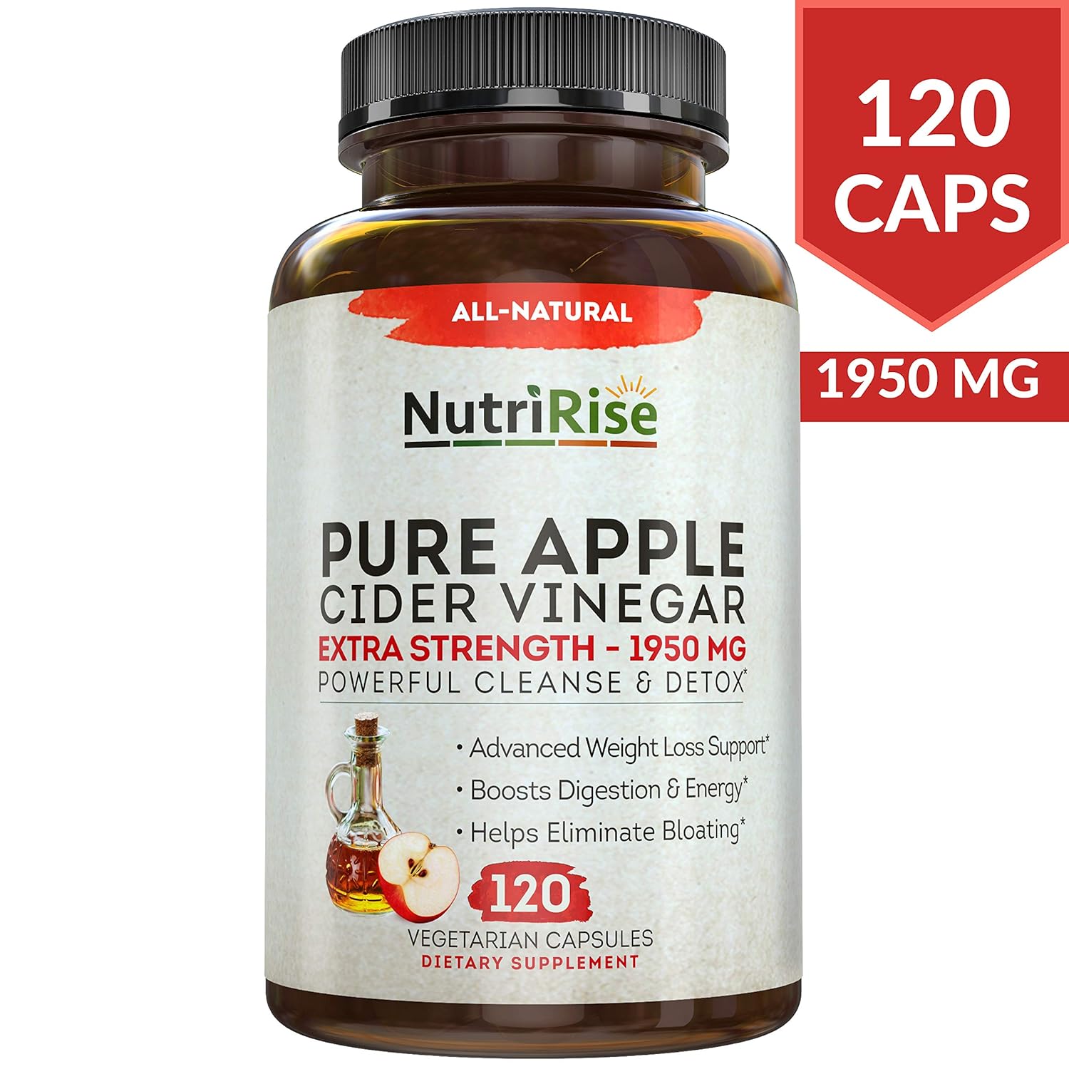 Apple Cider Vinegar Capsules for Weight Loss & Cleanse 100 Pure