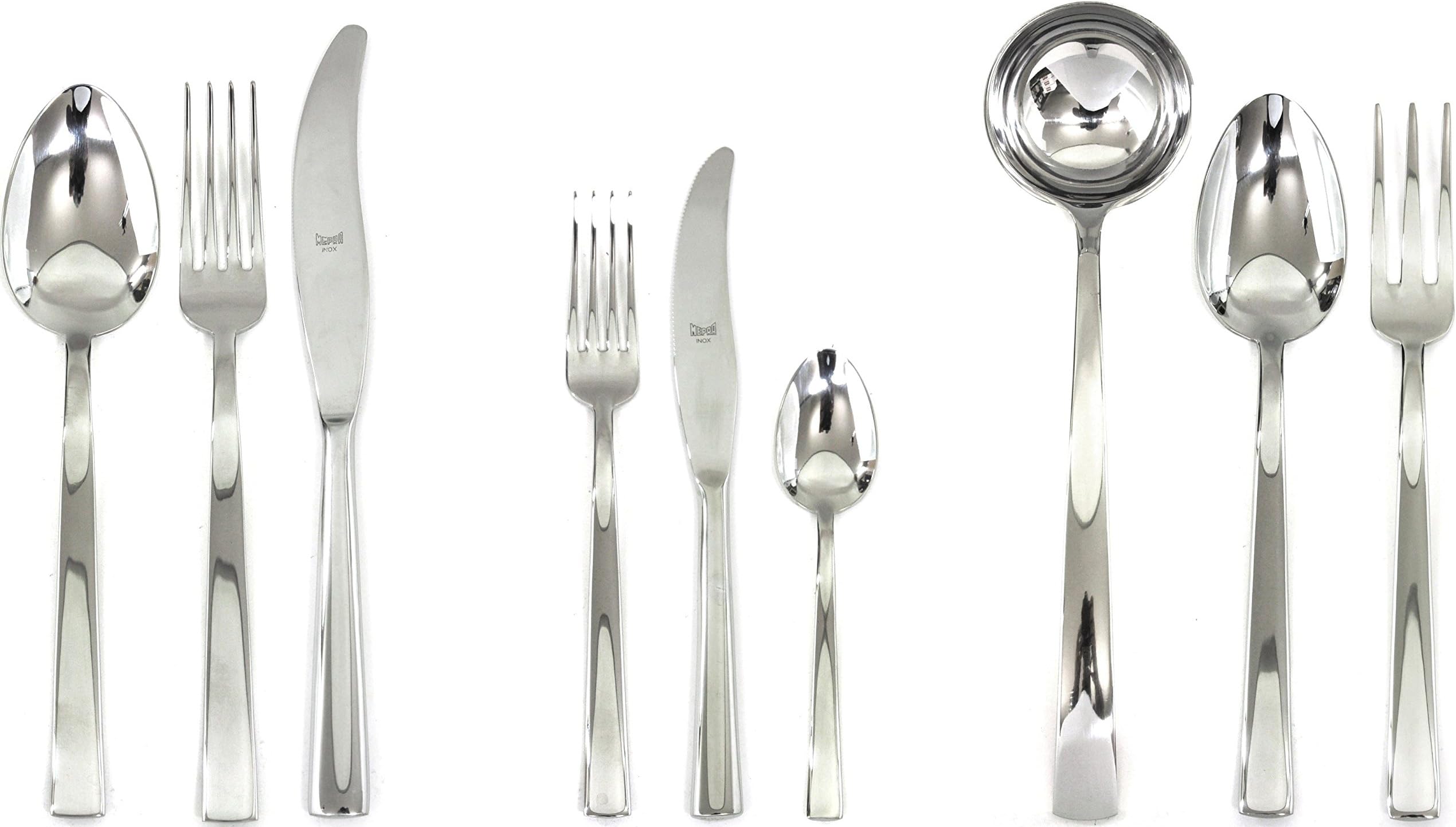 Mepra 103022075 Flatware Set, [75 Piece, Metallic Finish, Dishwasher Safe Cutlery