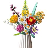 Flowers Bouquet Building Set, 1070PCS Wildflower Botanical Collection Kit, Artificial Plant Flower Toy for Women Kids Girls, Home Office Decor Gift for Valentine's Day, Mother's Day, Christmas