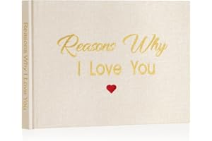 Artmag What I Love about You Fabric Book, Fill-in-the-Blank Love Journal Book for Couples Husband Wife Him Her Birthday Christmas Gifts Stocking Stuffer (Beige)