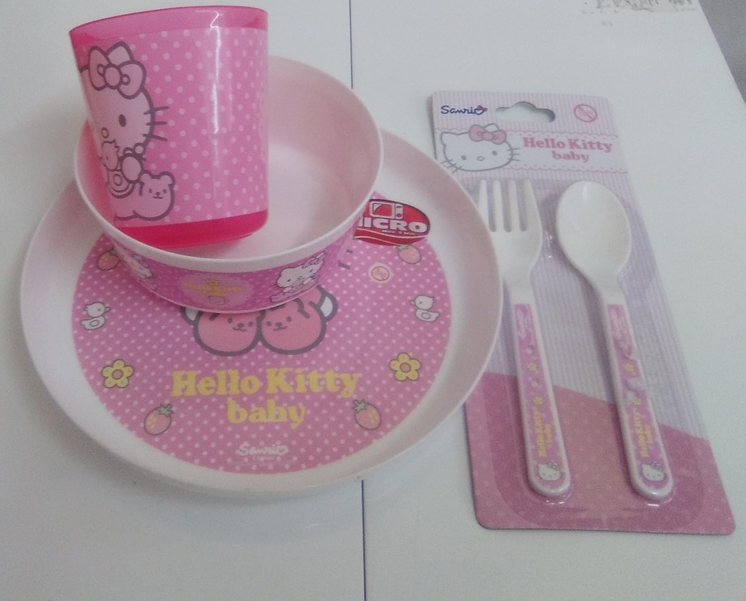 LOTE MENAJE MICROONDAS HELLO KITTY: Amazon.es: Hogar