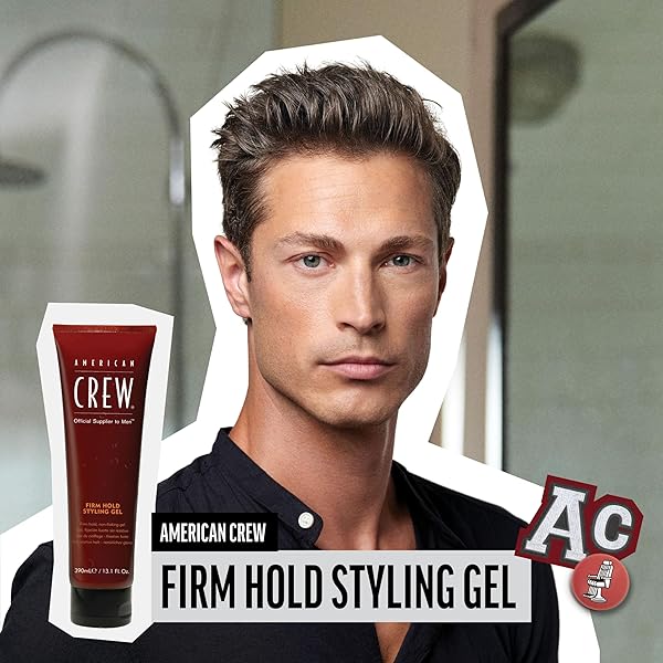 AMERICAN CREW MEN’S HAIR GEL, FIRM HOLD, NON-FLAKING STYLING PRODUCT, 13.1 FL OZ