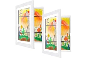 cratth [2-Pack] Kids Artwork Frames Changeable, 8.5 x 11-IN Frames for Kids Artwork, Front Opening Picture Frames, Home Decor, Up to 150 Pcs of Kids Art Frame, Craft Storage, Hanging Wall Decor, Art