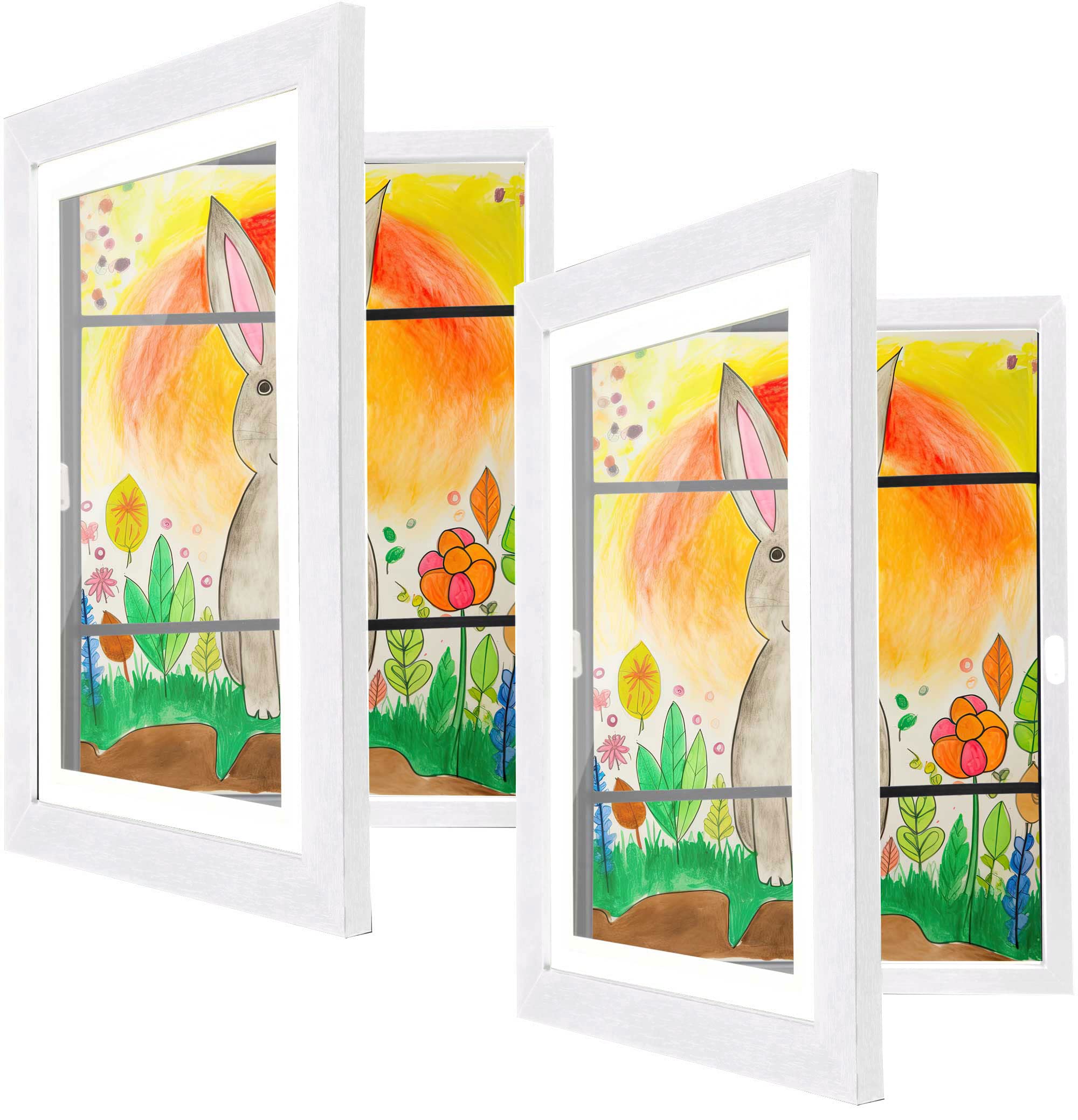 Photo 1 of cratth [2-Pack] Kids Artwork Frames Changeable, 8.5 x 11-IN Frames for Kids Artwork, Front Opening Picture Frames, Home Decor, Up to 150 Pcs of Kids Art Frame, Craft Storage, Hanging Wall Decor, Art