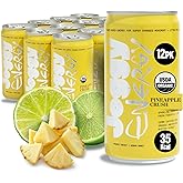 Joggy Organic Energy Drink, Pineapple Crush 12pk (8.4oz) | No Added Sugar, Plant-Based with Real Juice &amp; L-Theanine for Smooth Focus, Pre-Workout, No Jitters, Vegan, Gluten-Free