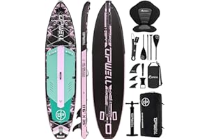 UPWELL 11'6"×35" Extra Wide Inflatable Paddle Board, Stand Up Paddle Board for Youth & Adults, Stable Design, Premium SUP Accessories, 120L Backpack, 10L Dry Bag, Paddle, Leash, Hand Pump, US Fins