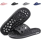 FINLEEO Shower Sandals with Drainage Holes - Quick Drying Bathroom & Gym Slippers for Men and Women