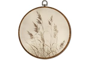 Vintage Floral Round Wall Art Decor 10x10 Inch, Lily of the Valley Oval Framed Canvas Print Decor for Living Room, Bedroom Ne