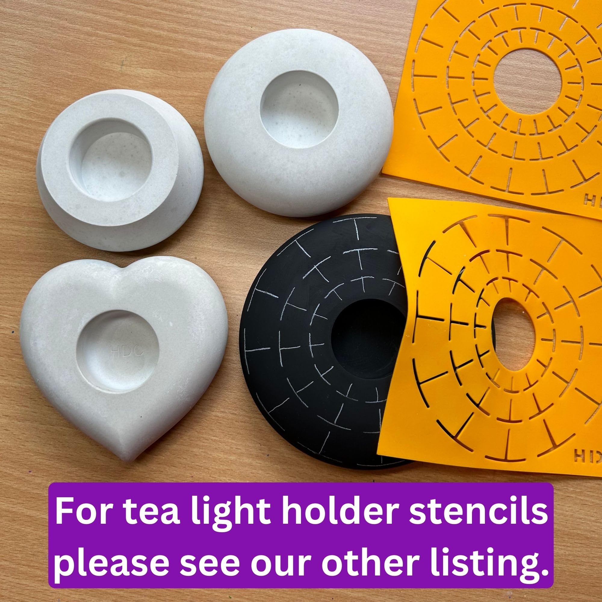 Tea Light Candle Holder Silicone Mold - by Happy Dotting Company - Round Shape - Tealight Candle Molds for Cement Casting - DIY & Creative Projects - Dotting and Mandala Art