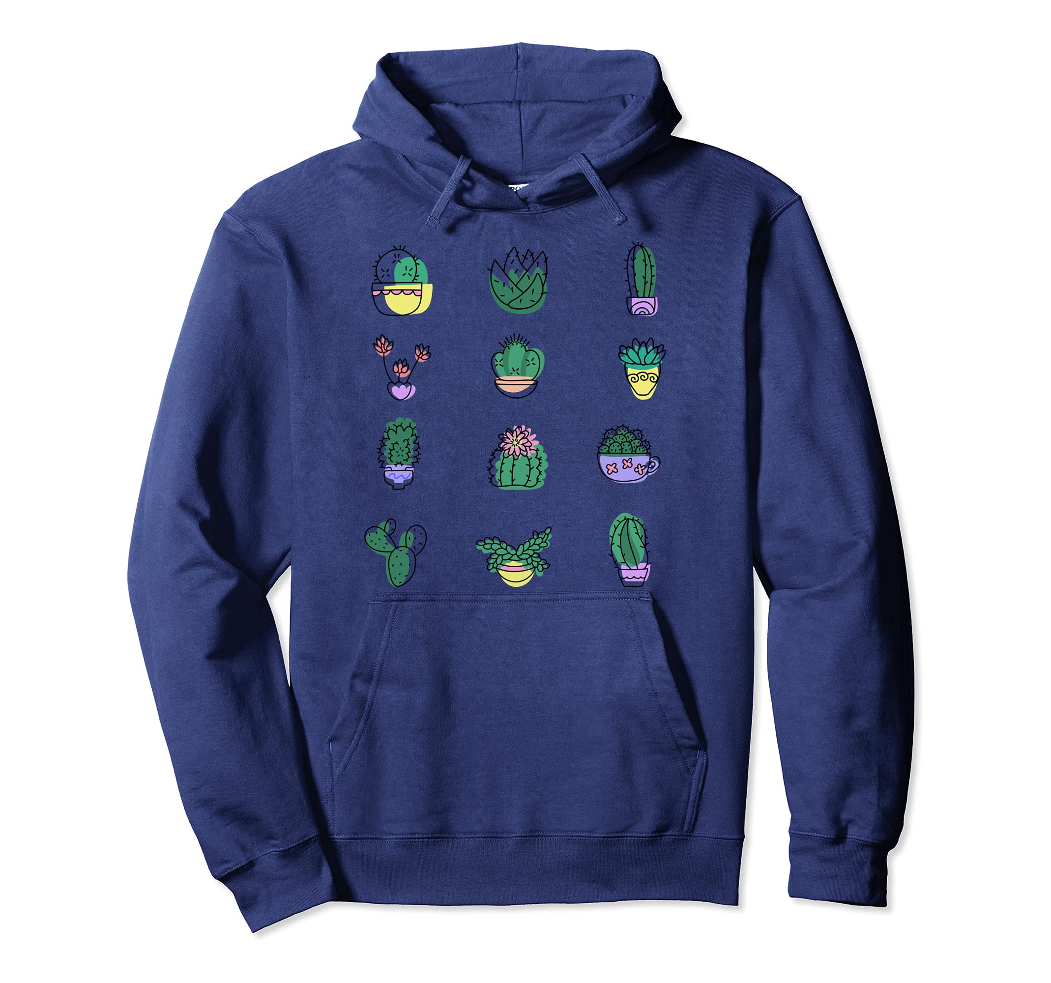 Cute cactus collection, gardening plant lover Pullover Hoodie
