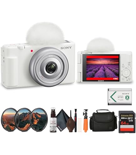 Amazon.com : Sony ZV-1F Vlogging Camera (White) (ZV1F/W) + Filter