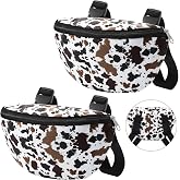Huhumy 2 Pcs Insulated Saddle Pouch Waterproof Horse Riding, Cow Print | Holds Cellphone Keys, for Western Saddle with Clip Mount System, Endurance Riding Gear, Insulated Waterproof Sack