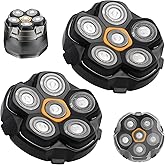 2 pcs 6 Blade head shaver Replacement heads Compatible with Wyklaus Redbreak Detona DOAO head shaver