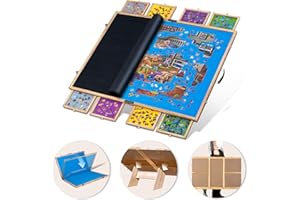 Lavievert 2000 Piece Tilting & Foldable Puzzle Board with 8 Drawers & Cover, Portable Wooden Puzzle Plateau with Handle, Adju