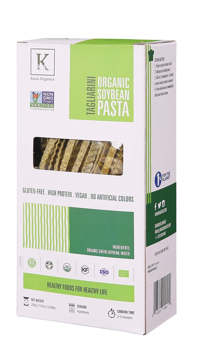 Amazon Vegan Soybean Pasta Green Organic Gluten Free High