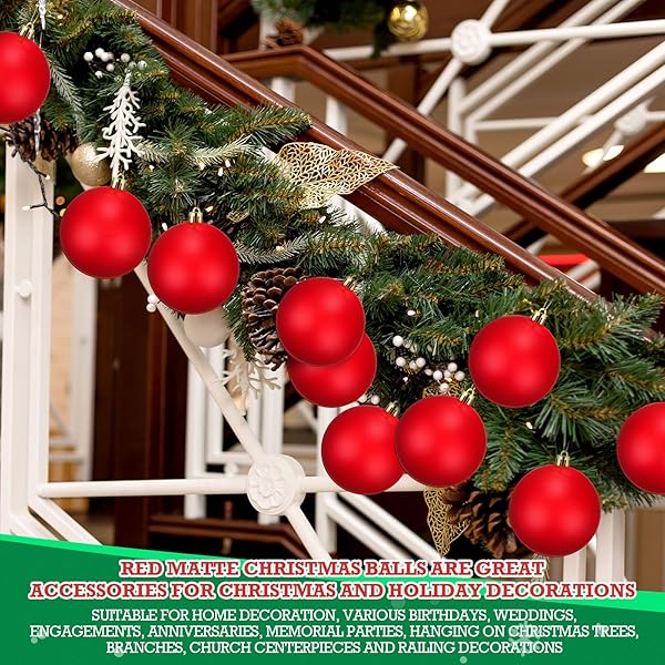 WETTARN 100 PCS 3.15 INCH CHRISTMAS BALL ORNAMENTS WITH LID ROPE BLANK PLASTIC HANGING CHRISTMAS TREE FILLABLE BALLS ORNAMENT FOR DIY CRAFTS XMAS HOLIDAY PARTY DECORATION, RED
